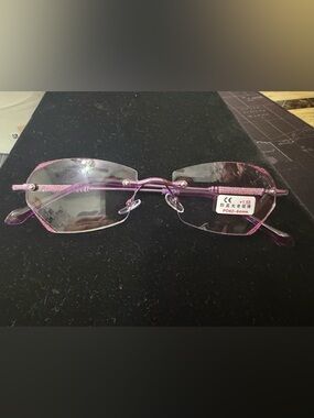 Purple Rimless Reading Glasses +1.50 NWOT